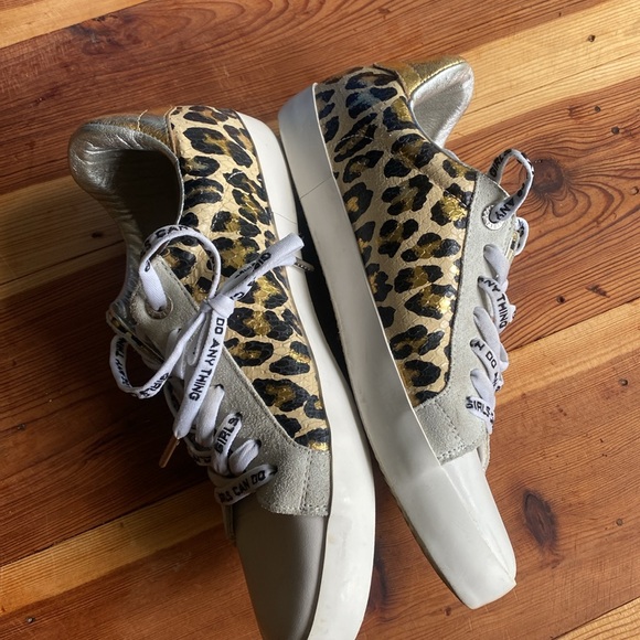 ZADIG & VOLTAIRE PARIS ANIMAL PRINT SNEAKERS LEATHER 40 GIRLS CAN DO ANY THING - Picture 3 of 9
